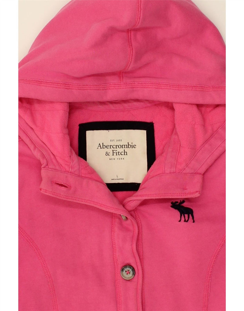 ABERCROMBIE & FITCH Womens Hooded Tracksuit Top Jacket UK 14 Large Pink Vintage Abercrombie & Fitch and Second-Hand Abercrombie & Fitch from Messina Hembry 