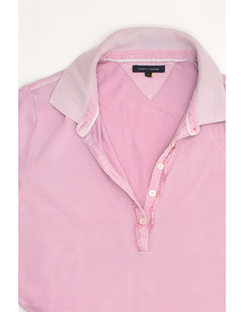 TOMMY HILFIGER Womens Polo Shirt UK 12 Medium Pink Cotton | Vintage Tommy Hilfiger | Thrift | Second-Hand Tommy Hilfiger | Used Clothing | Messina Hembry 