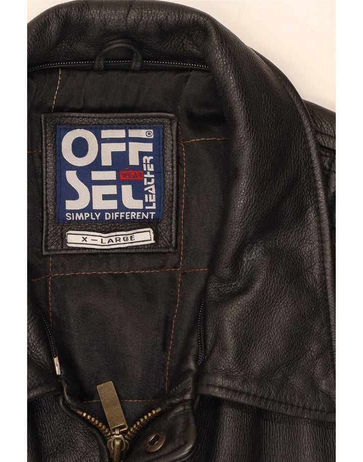 Vintage Mens Leather Jacket UK 42 XL Black