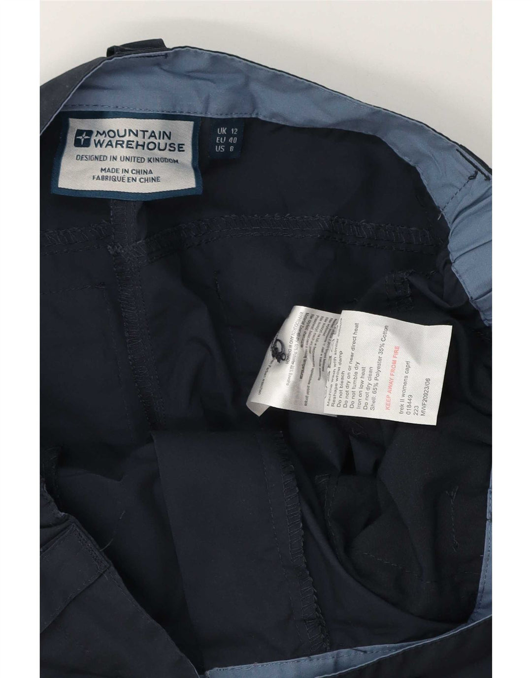 Mountain Warehouse Womens Cargo Trousers UK 12 Medium W32 L20 Navy Blue