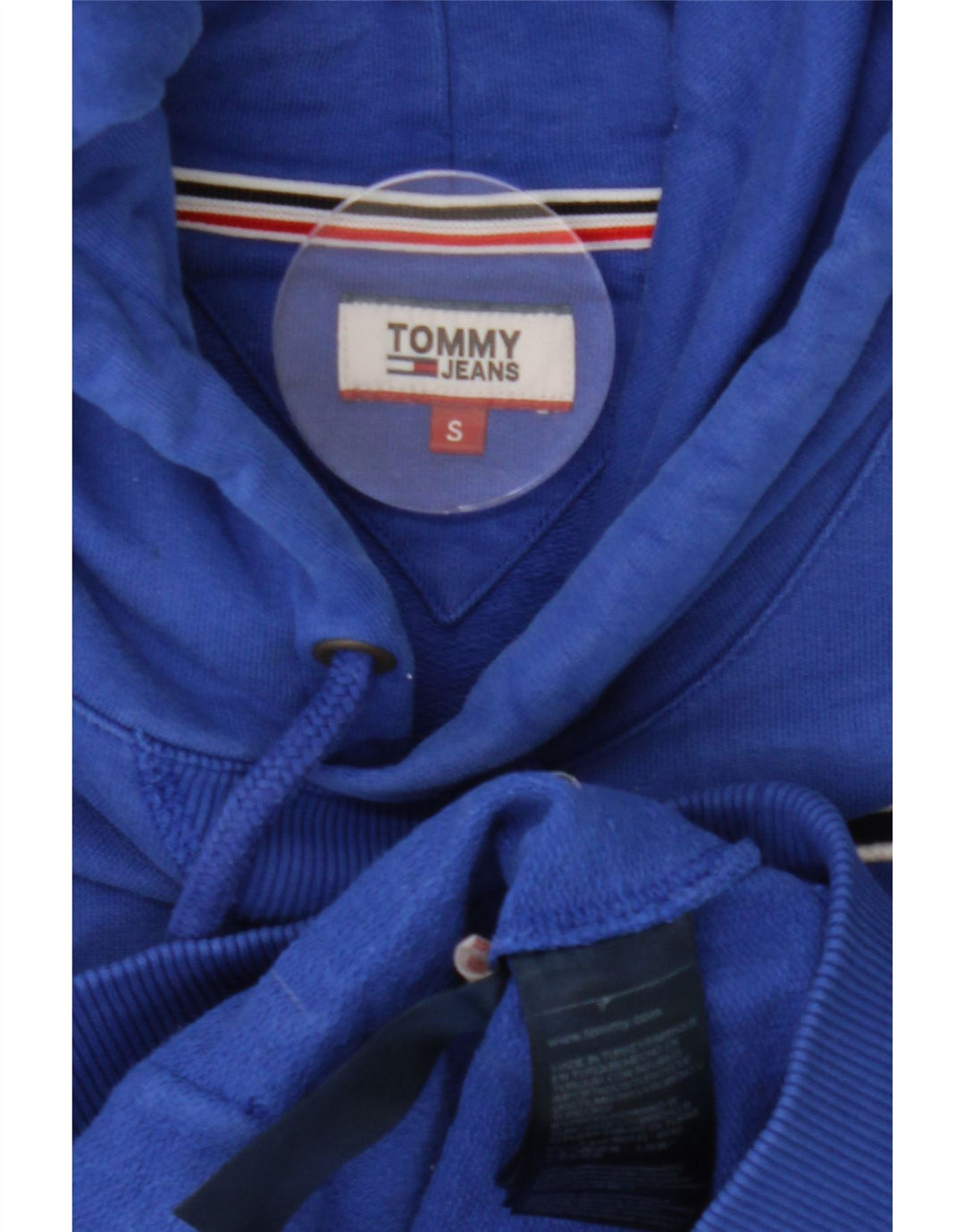 TOMMY HILFIGER Womens Oversized Graphic Sweatshirt Jumper UK 10 Small Blue Vintage Tommy Hilfiger and Second-Hand Tommy Hilfiger from Messina Hembry 