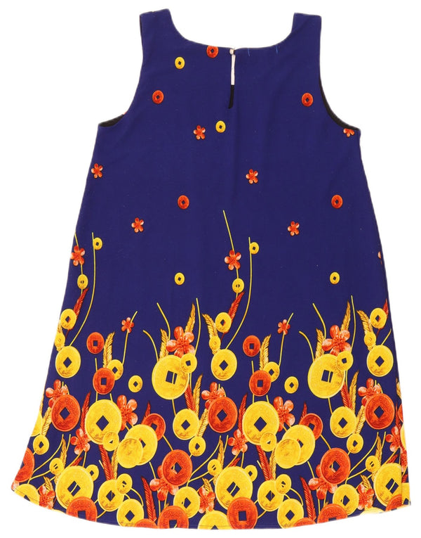 Zara Womens Sleeveless A-Line Dress UK 10 Small Blue Floral