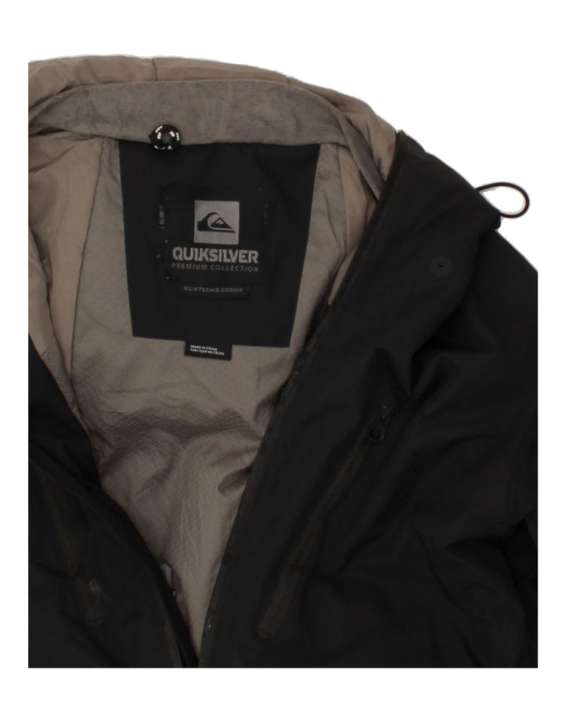 QUIKSILVER Mens Slim Fit Hooded Windbreaker Jacket UK 36 Small Black | Vintage Quiksilver | Thrift | Second-Hand Quiksilver | Used Clothing | Messina Hembry 