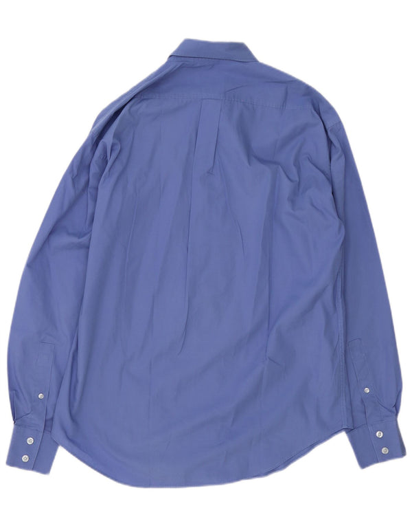 Yves Saint Laurent Mens Shirt Size 39 15 1/2 Medium Blue Cotton