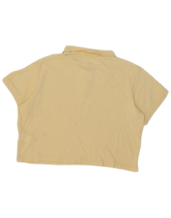 Puma Womens Crop Polo Shirt UK 18 XL Yellow Cotton