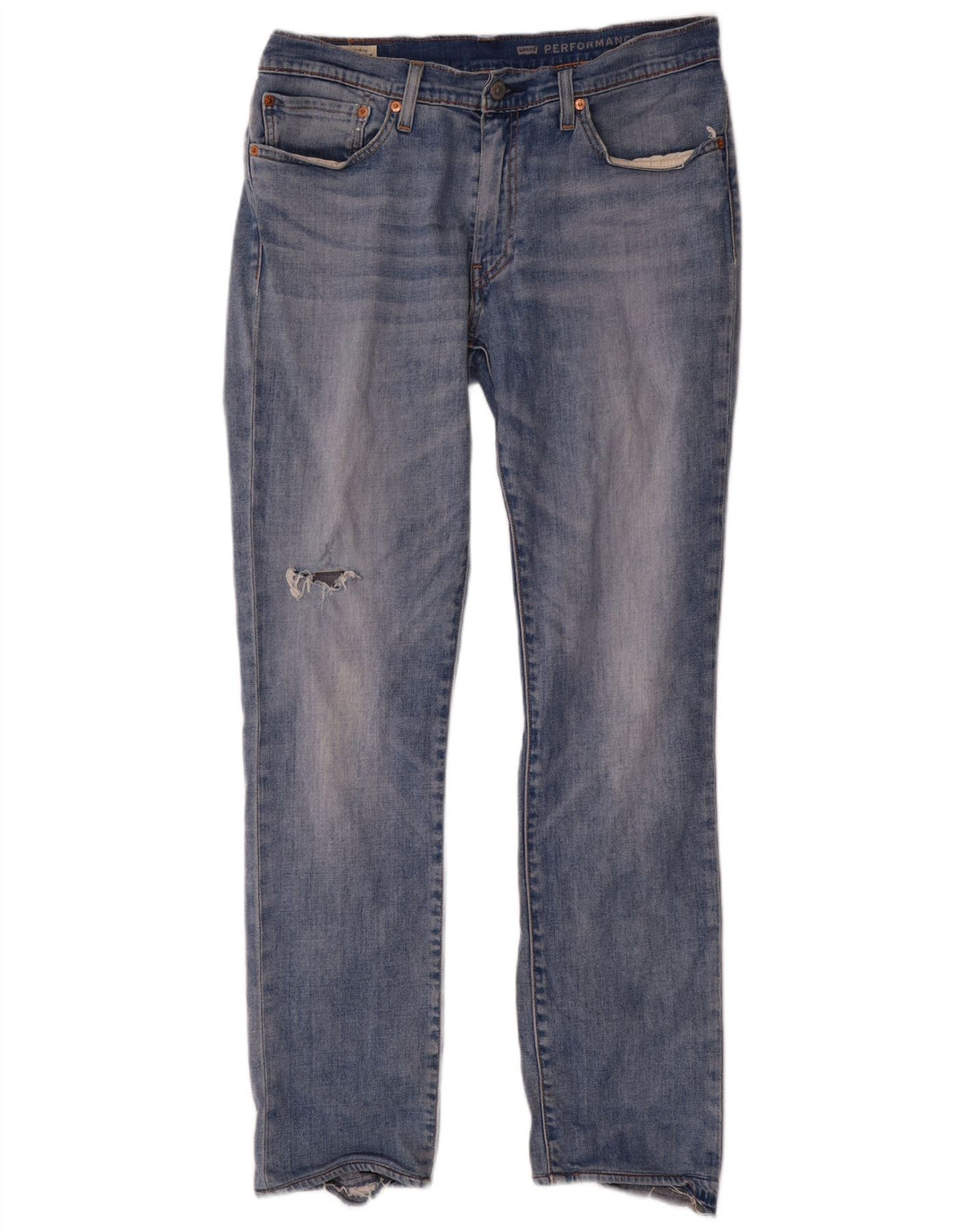 Levi's Mens Distressed Slim Jeans W34 L32 Blue Cotton