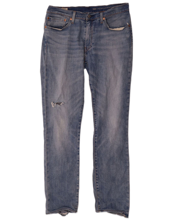 Levi's Mens Distressed Slim Jeans W34 L32 Blue Cotton