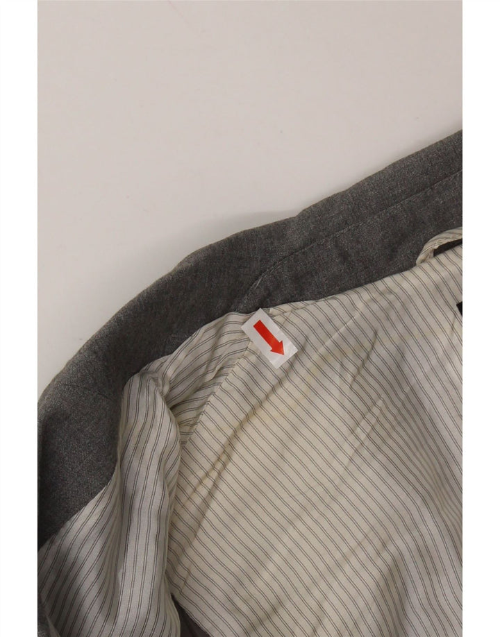 OASIS Womens Crop 1 Button Blazer Jacket UK 8 Small Grey Polyester