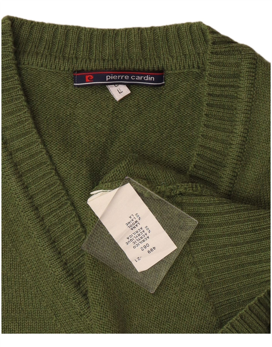 PIERRE CARDIN Womens Oversized V-Neck Jumper Sweater UK 16 Large Khaki