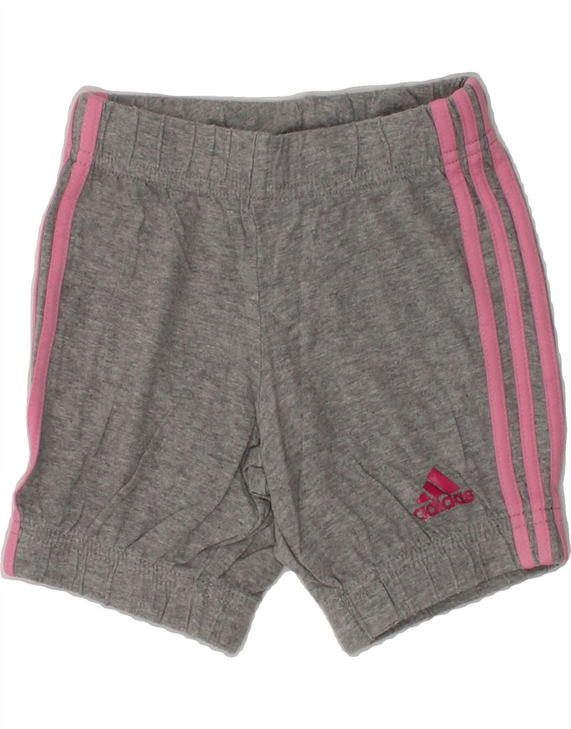 ADIDAS Baby Girls Sport Shorts 18-24 Months Grey Cotton | Vintage Adidas | Thrift | Second-Hand Adidas | Used Clothing | Messina Hembry 