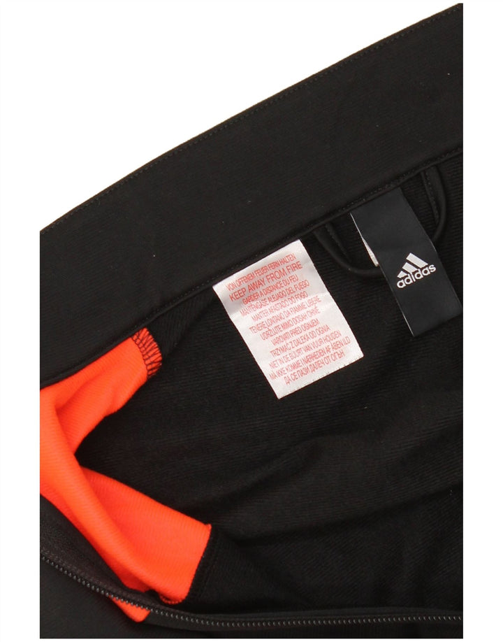 Adidas Boys Tracksuit Top Jacket 9-10 Years Black Colourblock