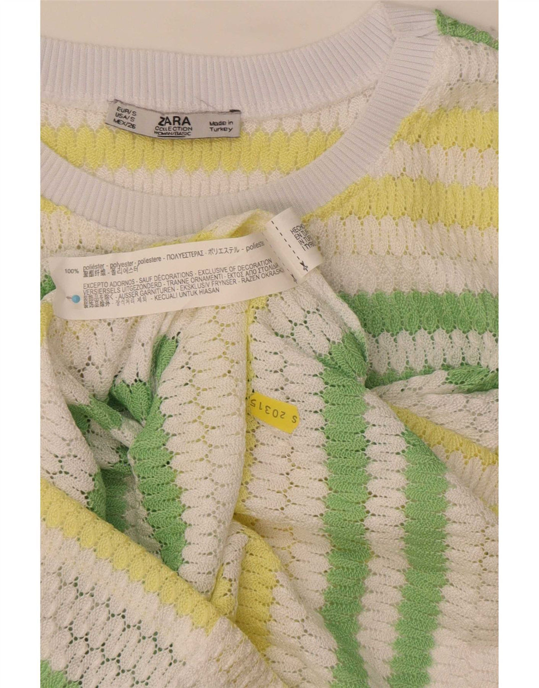 Zara Womens Knit Blouse Top UK 10 Small Multicoloured Striped Polyester