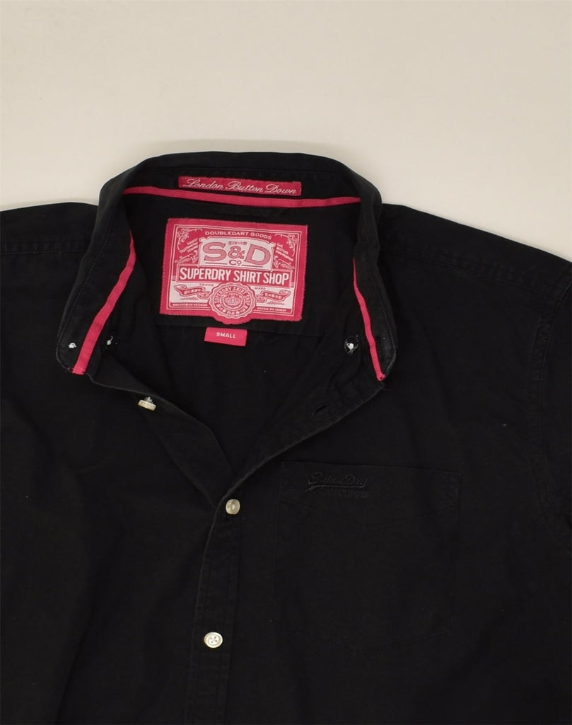 SUPERDRY Mens Shirt Small Black Cotton | Vintage Superdry | Thrift | Second-Hand Superdry | Used Clothing | Messina Hembry 