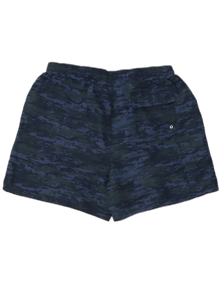 New Balance Mens Swimming Shorts Large Navy Blue Camouflage Polyester