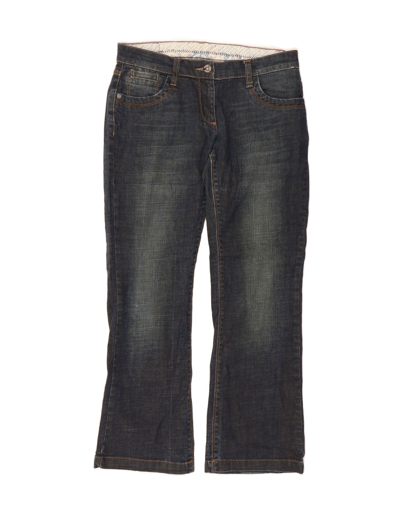 FAT FACE Womens Straight Jeans UK 12 Medium W30 L30 Blue Cotton