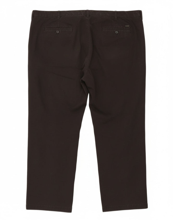 Izod Mens Straight Chino Trousers W48 L30 Black Cotton