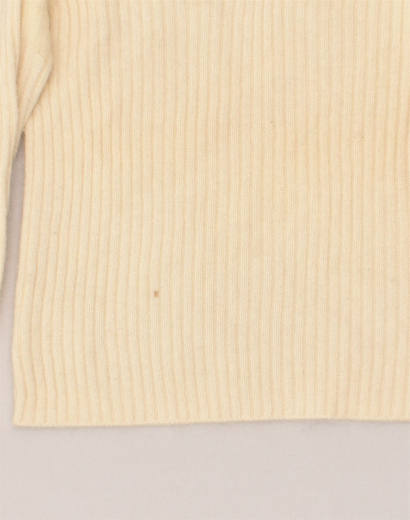 CALVIN KLEIN Womens V-Neck Jumper Sweater UK 8 Small Off White Wool | Vintage Calvin Klein | Thrift | Second-Hand Calvin Klein | Used Clothing | Messina Hembry 