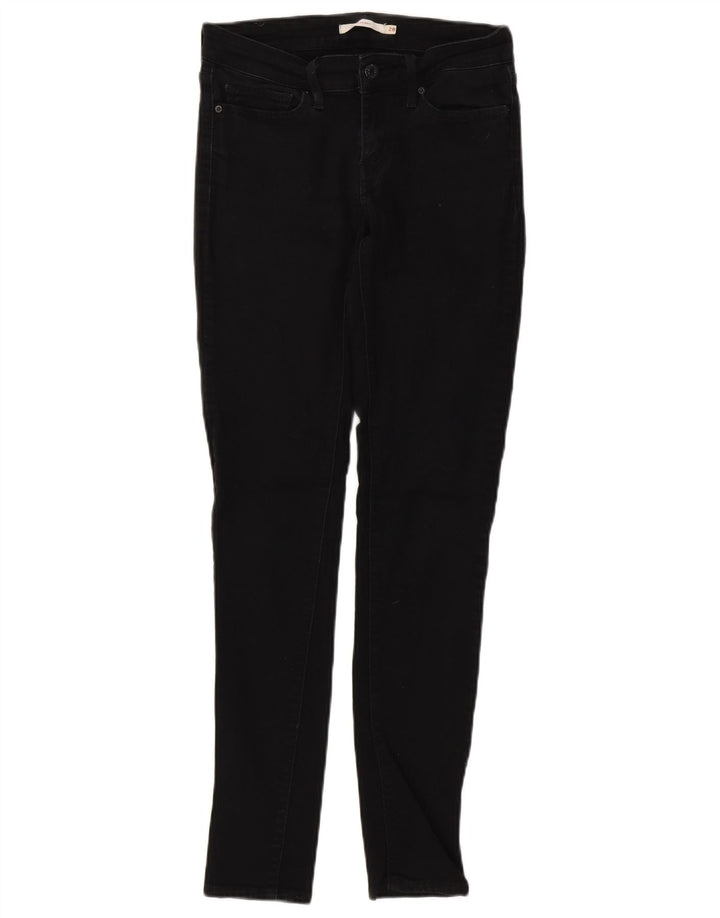 LEVI'S Womens 711 Skinny Jeans W28 L31 Black Cotton
