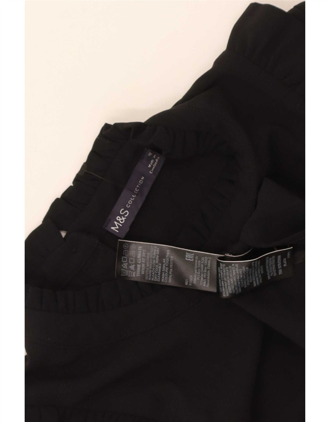 Marks & Spencer Womens Long Sleeve Shift Dress UK 12 Medium Black