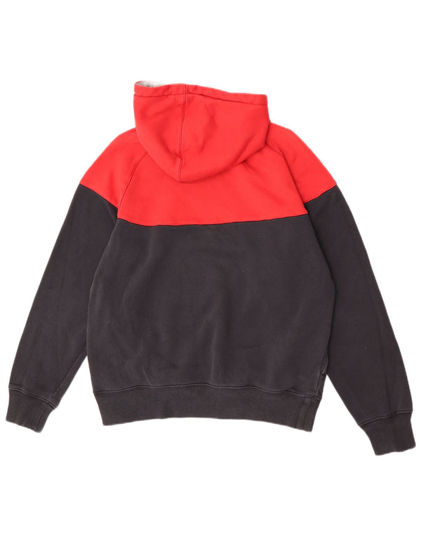 Nike Mens Regular Fit Hoodie Jumper Medium Red Colourblock Cotton