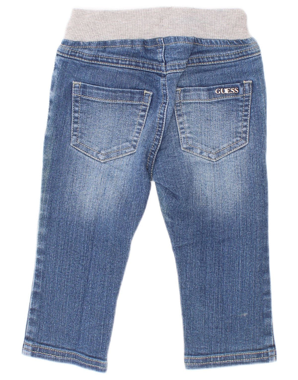Guess Baby Boys Straight Jeans 6-9 Months Blue Colourblock Cotton