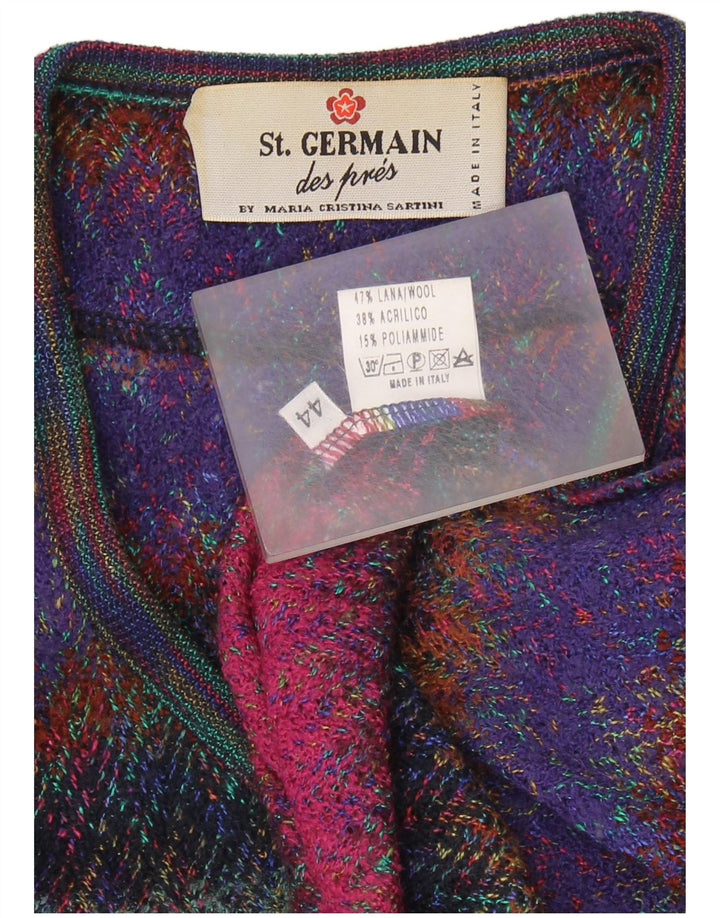 ST. GERMAIN Womens Longline Cardigan Sweater IT 44 Medium Multicoloured