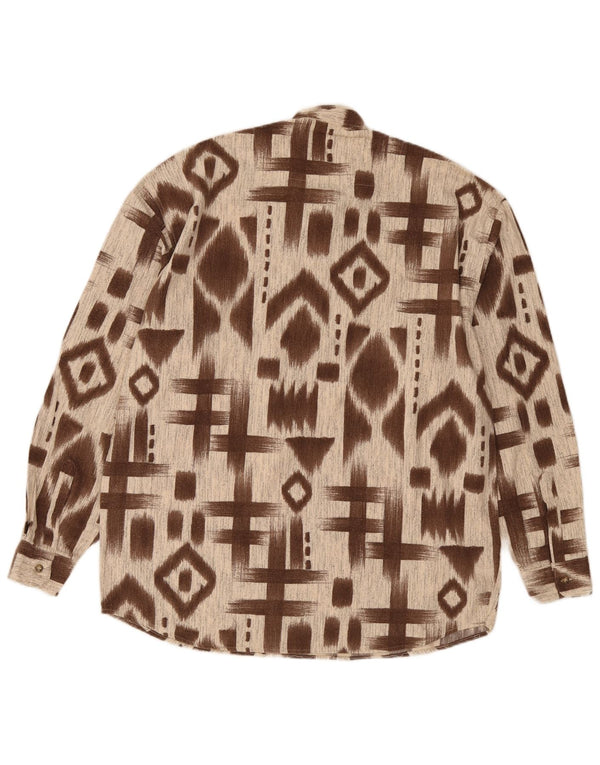 Mac Fashion Mens Pullover Shirt XL Brown Geometric