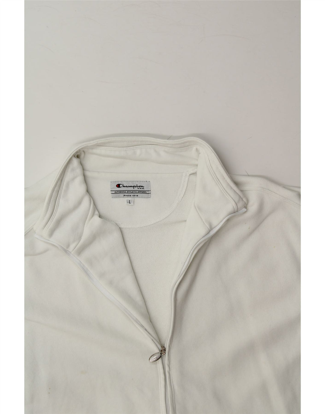 CHAMPION Womens Tracksuit Top Jacket UK 16 Large White Cotton Vintage Champion and Second-Hand Champion from Messina Hembry 