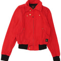 Richlu Womens Bomber Jacket UK 12 Medium Red Colourblock Cotton