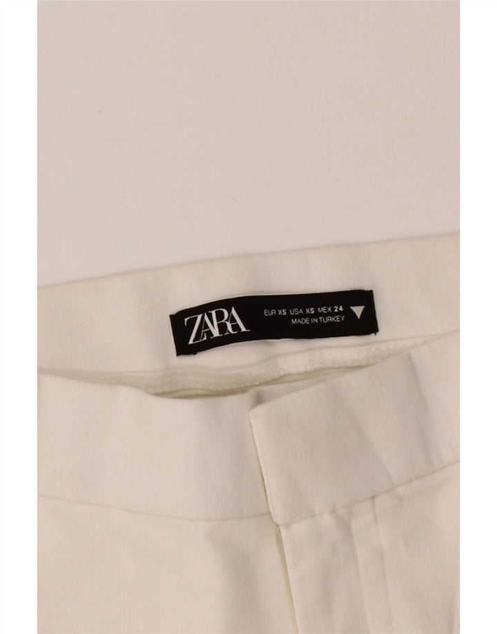 ZARA Womens Bootcut Casual Trousers XS W24 L26 White Vintage Zara and Second-Hand Zara from Messina Hembry 