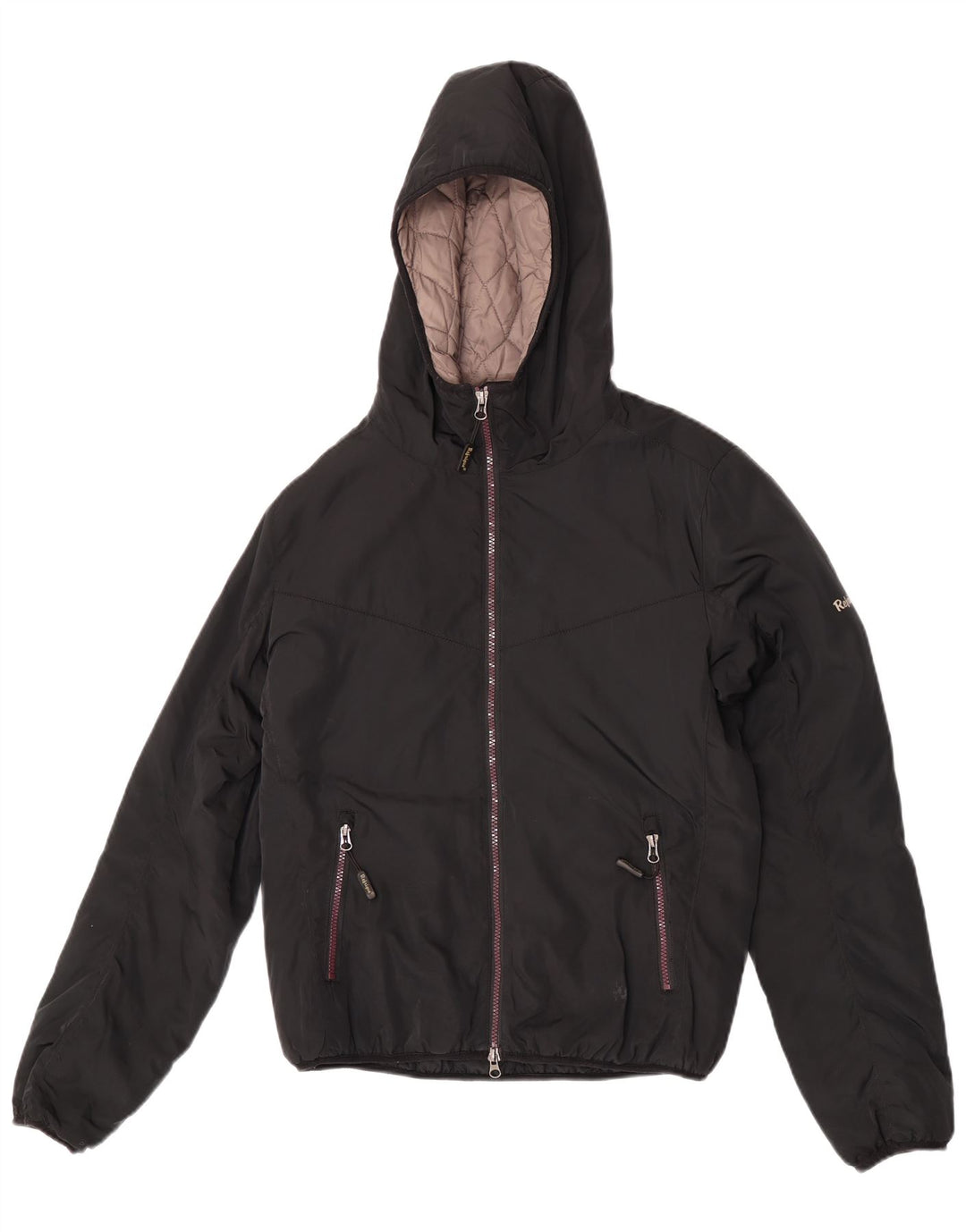 Refrigue Mens Hooded Padded Jacket UK 36 Small Black Polyester