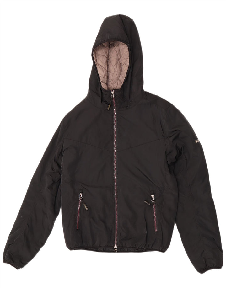 Refrigue Mens Hooded Padded Jacket UK 36 Small Black Polyester