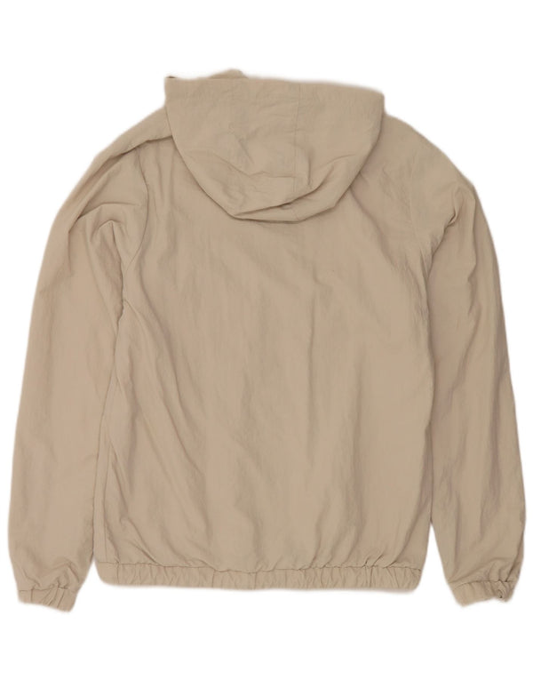 Ellesse Womens Oversized Hooded Pullover Rain Jacket UK 8 Small Beige Nylon