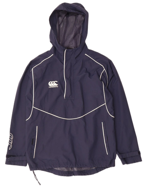 Canterbury Boys Graphic Hooded Rain Jacket 11-12 Years Navy Blue Nylon