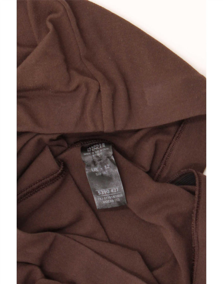 Marks & Spencer Womens Flare Leggings UK 12 Medium Brown Viscose