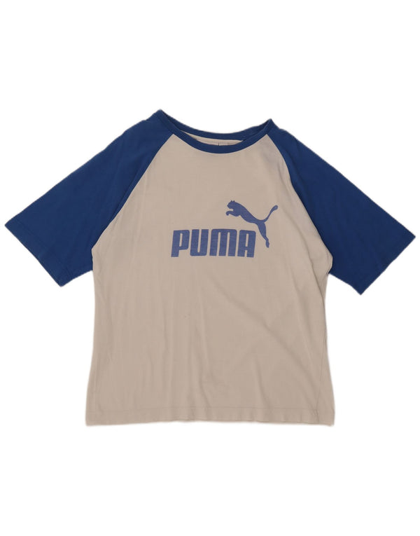 Puma Mens Graphic T-Shirt Top XL White Colourblock