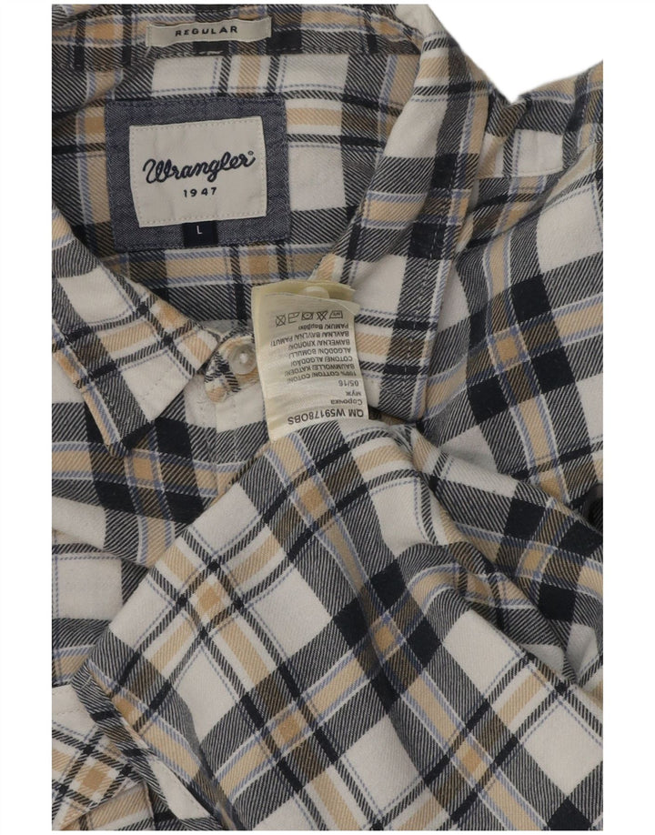 Wrangler Mens Regular Fit Flannel Shirt Large Multicoloured Check Cotton