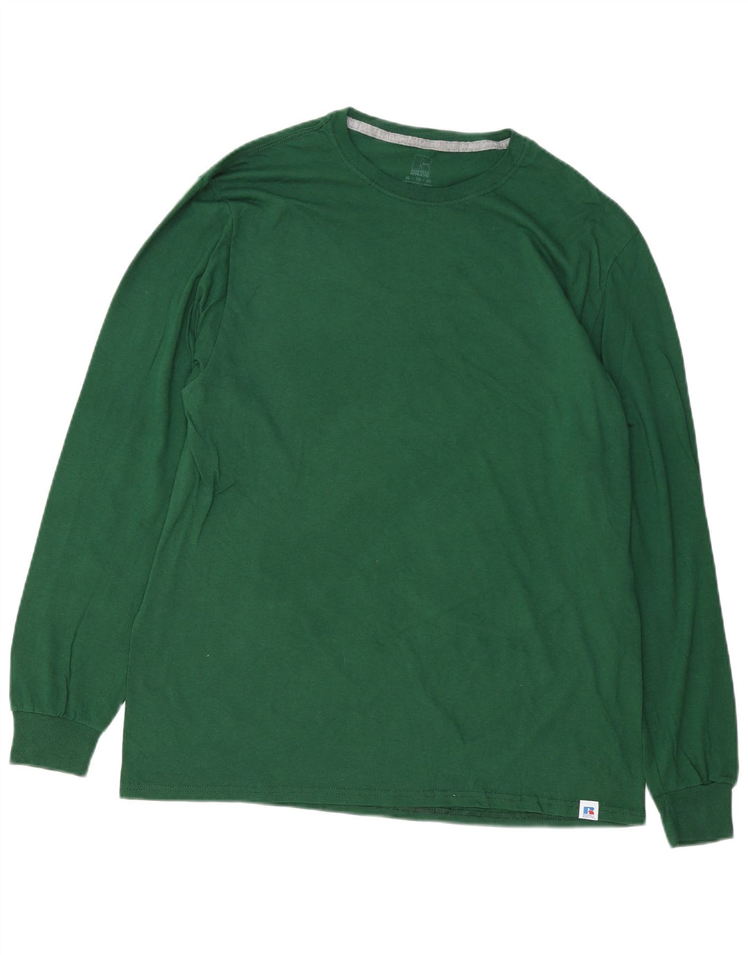 RUSSELL ATHLETIC Mens Top Long Sleeve XL Green Cotton