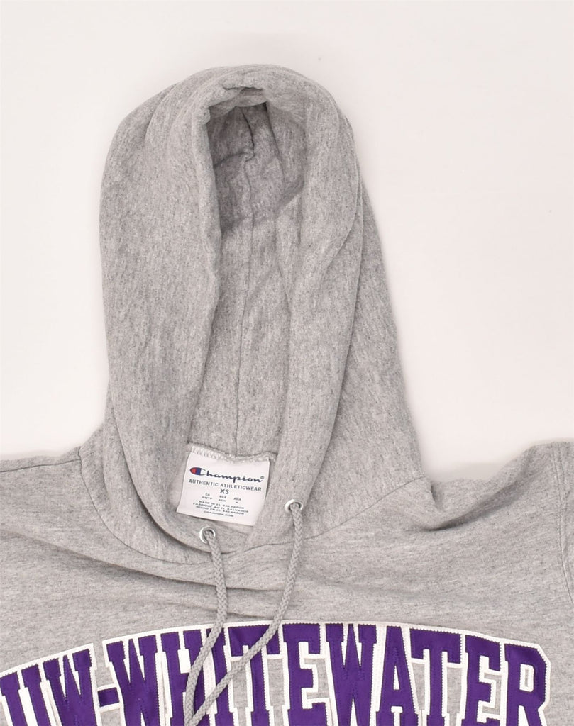 CHAMPION Mens Graphic Hoodie Jumper XS Grey Cotton | Vintage Champion | Thrift | Second-Hand Champion | Used Clothing | Messina Hembry 