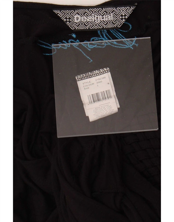 Desigual Womens Batwing Blouse Top UK 14 Large Black Viscose