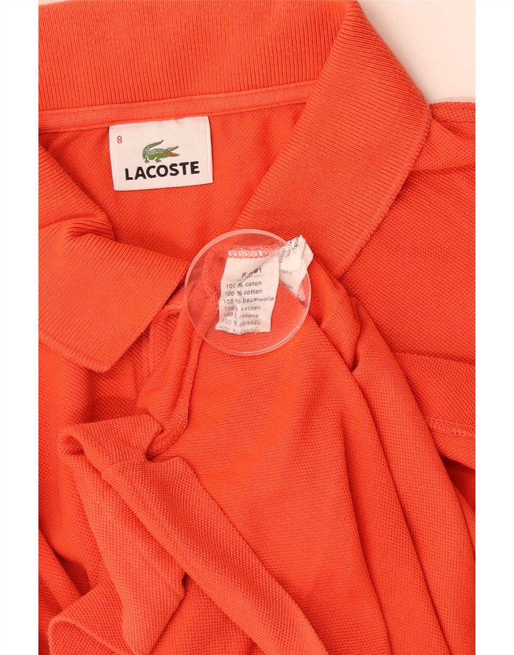 Lacoste Mens Polo Shirt Size 8 3XL Orange Cotton