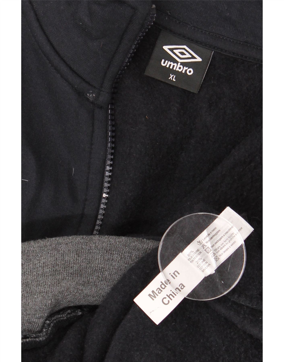 UMBRO Mens Graphic Tracksuit Top Jacket XL Navy Blue Colourblock Polyester