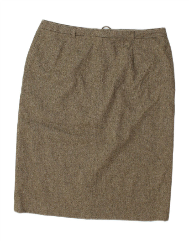STEFANEL Womens Straight Skirt IT 46 Large W32  Brown Wool Vintage Stefanel and Second-Hand Stefanel from Messina Hembry 