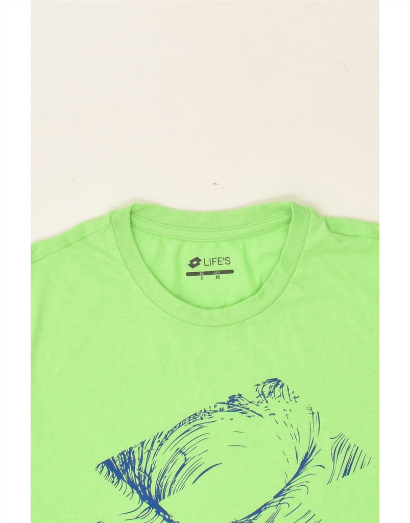 LOTTO Mens Graphic T-Shirt Top Small Green Cotton | Vintage Lotto | Thrift | Second-Hand Lotto | Used Clothing | Messina Hembry 