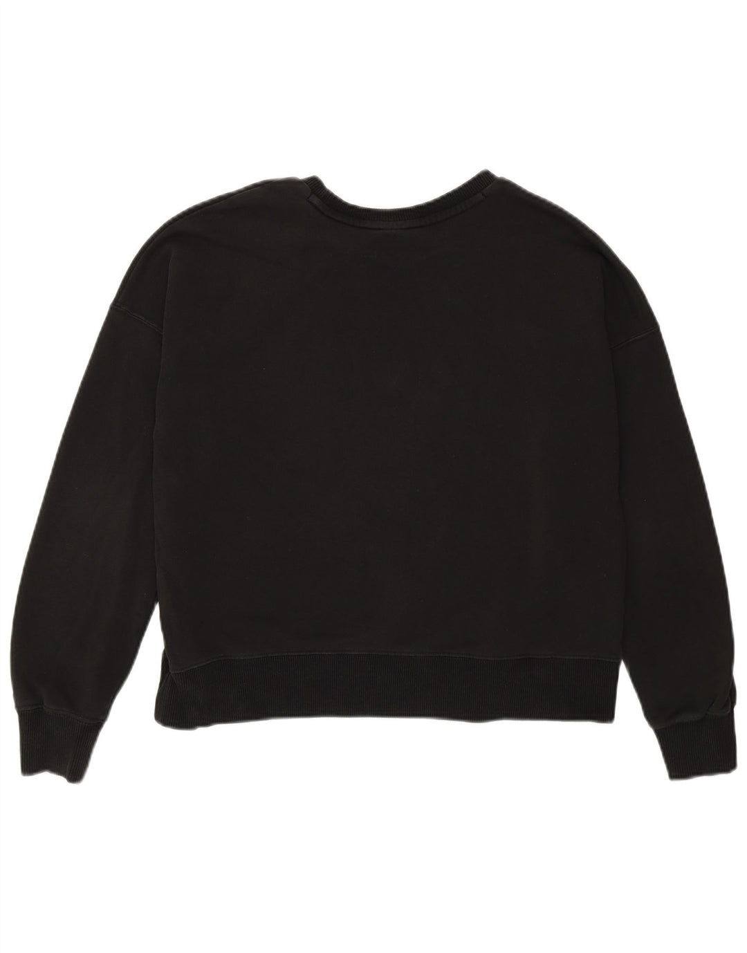 Puma Womens Oversized Crop Graphic Sweatshirt Jumper UK 6 XS Black Cotton