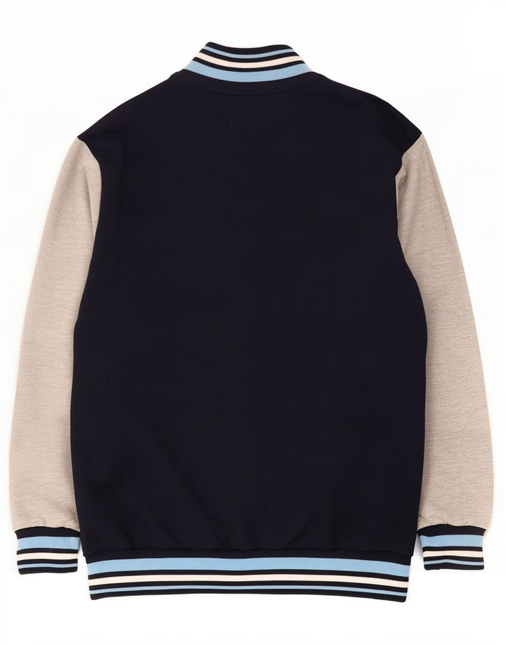 Sergio Tacchini Womens Graphic Sweatshirt Jumper UK 14 Medium Navy Blue