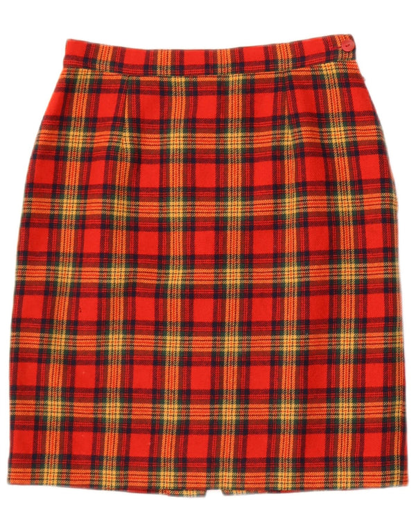 Vintage Womens Mini Skirt W25 XS Red Plaid