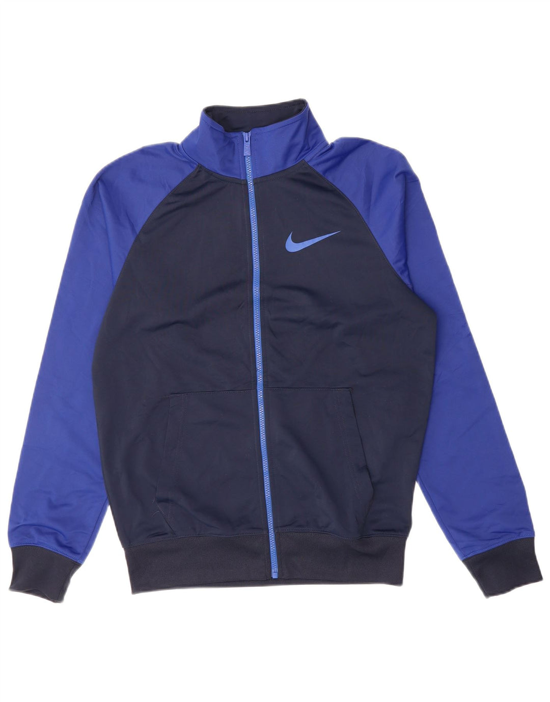 NIKE Mens Tracksuit Top Jacket Small Navy Blue Colourblock Polyester