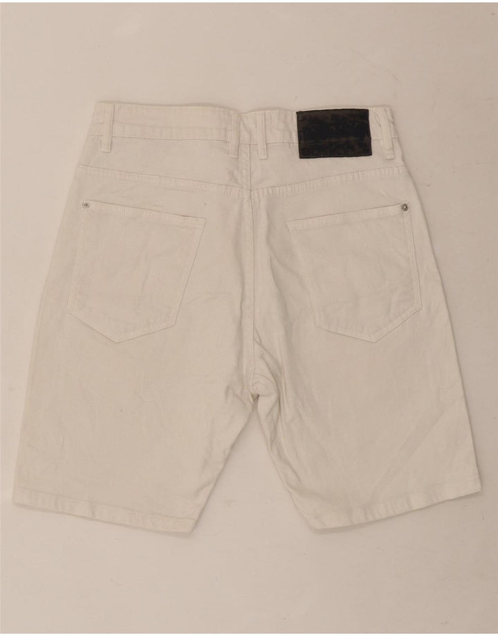 Zara Mens Denim Shorts EU 38 Small W30  White Cotton