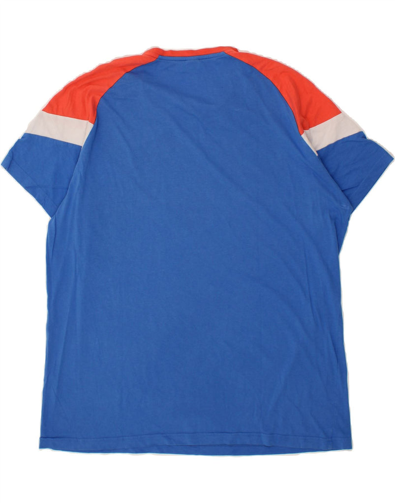 PUMA Mens T-Shirt Top 2XL Blue Colourblock Cotton Vintage Puma and Second-Hand Puma from Messina Hembry 